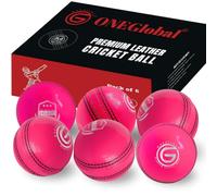 ONEGlobal Select Leather Cricket Ball | 100% Handcrafted, 156g - 5.5oz, 4-Piece Construction | Ideal for T20, Net Practice, Training etc.