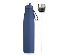 onegreenbottle Evolution V2a in Prince blue - Stainless Steel Water Bottle, Insulated with 2 Caps and Brush, 800ml Leakproof Bottle for Hot and Cold Drinks