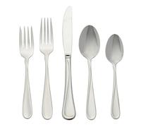 Oneida 2865045A Flight 45 Piece Everyday Flatware, Service for 8, 18/0 Stainless Steel, Silverware Set, Dishwasher Safe, Silver