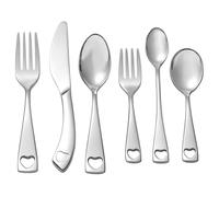 Oneida F062006A Little Love 6 Piece Fine Flatware Progress 18/10 Stainless Steel, Silverware Set