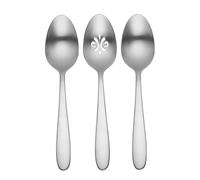 Oneida H282003A Vale Everyday Flatware Serve Spoons, Set of 3, 18/0 Stainless Steel, Silverware Set