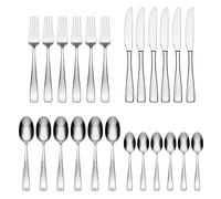 Oneida Moda 24 Piece Cutlery Set - Stainless Steel Cutlery Set for 6, Heavy Weight & Mirror Finish, Rust Resistant & Dishwasher Safe Flatware, Silver