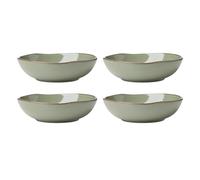 Oneida Organic Shades Sage Green Stoneware Pasta Bowl Set for 4, 34.5oz | Dishwasher safe, microwave safe | kitchen and dining essential | 34.5oz, salad bowls, gift for women