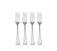 Oneida B641004A Satin Sand Dune Everyday Dinner Forks, Set of 4, 18/0 Stainless Steel, Silverware Set, Dishwasher Safe