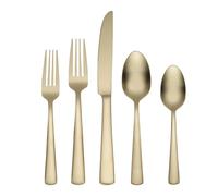 Oneida Silverware Set for 4, Aptitude Champagne Satin 20-Piece Flatware Set, Service for 4, 18/0 Stainless Steel Silverware Set, Dishwasher Safe, Knives Spoons and Forks Set, (Champagne, 20 Piece)