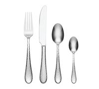 Oneida Tibet Cutlery Set for 4 - Hand Crafted Stainless Steel Cutlery Set with Hammered Finish, Heavy Weight Rust Resistant & Dishwasher Safe Artisan Flatware, Silver