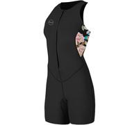 O'NEILL 2025 Women Bahia 1.5mm Sleeveless Front Zip Shorty Neoprene 5614 - Black/Mikah Floral