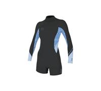 O'NEILL 2026 Womens Bahia 2/1mm Back Zip Long Sleeve Springsuit Wetsuit - Tempered Steel/Surf Abstract/Chambry Blu