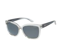 O'NEILL 9034 2.0 Women's Polarized Oversized Trendy Butterfly Sunglasses, 57 mm, Gloss Crystal/Grey