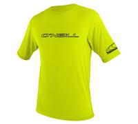 O'Neill Wetsuits Men's Men's Basic Skins Short Sleeve Sun Shirt Rash Vest, Lime, L UK