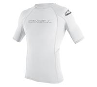 O'Neill Wetsuits Men's Basic Skins Short Sleeve Rash Guard, White, L