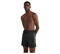 O'NEILL Cali Melted Print 16" Swim Shorts for Men, 19010 Black Out, Regular, 19010 Black Out, M/L