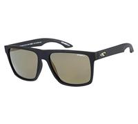 O'Neill Harlyn 2.0 Polarized Sunglasses, Matte Black With Smokey Gold Mirror Lens, Large