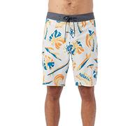 O'NEILL Men's 20 Inch Tropical Print Boardshorts - Quick Dry Swim Trunks for Men with Fabric and Pockets., Cream 2 | Mysto, 30