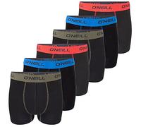 O'Neill Men's Boxer Shorts, Pack of 6, Cotton, Plain Sports Boxers, Men's Basic Trunks, Underwear, Underwear, Without Fly, Black, Red, Blue, M, L, XL, XXL, Pack 5, L