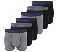 O'Neill Men's Boxer Shorts Plain Sport Boxer M L XL XXL 95% Cotton Men's Trunk Underwear without Fly Pack of 6 Black Red Blue, Grey charcoal black (7007), XL