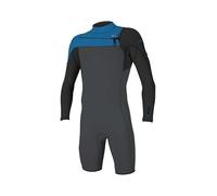 ONeill Mens Hammer 2mm Chest Zip Long Sleeve Shorty Wetsuit - Graphite Black Ocean - Breathable