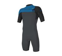 ONeill Mens Hammer 2mm Chest Zip Shorty Wetsuit - Graphite Black Ocean - Breathable - Double super seal neck
