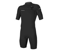 ONeill Mens Hammer 2mm Chest Zip Spring Shorty Wetsuit - Black - Easy Stretch Breathable - Double super seal neck