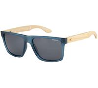 O'Neill Men's Polarized Sunglasses - Matte dark blue/Bamboo/Solid brown Lens - ONHARWOOD2.0-105P size 57-17-142 mm