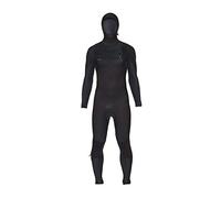 ONeill Mens HyperFreak 5/4+mm Chest Zip Hooded Wetsuit Black - Chest Zip Entry over a 360° Barrier with Drain Holes