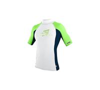 ONeill Mens Premium Skins Short Sleeve Rash Vest Top - White Abyss Dayglo - Easy Stretch Breathable Quick dry