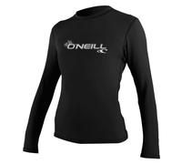 O'NEILL ONeill Womens Basic Skins Long Sleeve Rash T-Shirt Tee T Shirt Top Black Slim Fit - UV Sun Protection and SPF Properties