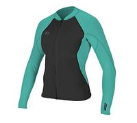 ONeill O'Neill Womens Reactor II 1.5mm Front Zip Neoprene Wetsuit Coat Jacket Black Aqua - Easy Stretch Breathable Womens Size - US 16