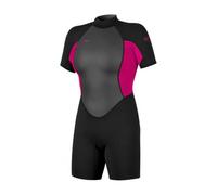 O'NEILL Reactor-2 2 mm Back Zip S/S Spring Women's Shorty Wetsuit (BLK/PUNKPNK, 6)