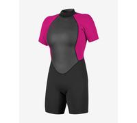 O'Neill Reactor 2 Back Zip Short Sleeve Wetsuit Grey Violet Women - 8