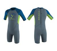 O'Neill Toddler Reactor 2mm Back Zip Shorty Wetsuit - Graphite Dayglo Ocean - UV Sun Protection and SPF Properties - Unisex - Age - 4Y