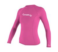 O'Neill UV 50+ Sun Protection Womens Basic Skins Long Sleeve Crew Sun Shirt Rash Guard, Fox Pink, X-Small