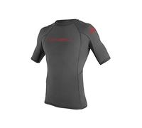 O'Neill UV 50+ Sun Protection Youth Basic Skins Short Sleeve Crew Sun Shirt Rash Guard, Graphite, 14