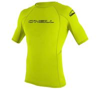 O'Neill UV Sun 50+ Protection Youth Basic Skins Short Sleeve Crew Sun Shirt Rash Guard, Lime, 14