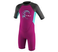 O´neill Wetsuits Reactor Spring 2 Mm Junior Short Sleeve Back Zip Shorty Pink 3 Years Kids