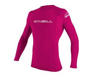O'Neill Wetsuits Girl's O Neill Youth Basic Skins Long Sleeve Rash Guard Watermelon 16 Years, Watermelon