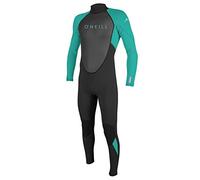 O'Neill Wetsuits Girls' Reactor II Back Zip Full Wetsuit, Black/Light Aqua, Size 6