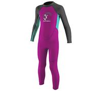 O'Neill Wetsuits Kid's Toddler Reactor II Back Zip Full Wetsuit, Berry/Light Aqua/Graphite