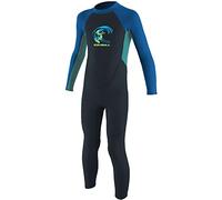 O'Neill Wetsuits Kid's Toddler Reactor II Back Zip Full Wetsuit, Slate/Light Aqua/Ocean, Size 4