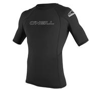 O'Neill Wetsuits Men's Basic Skins Short Sleeve Rash Guard, Black, S