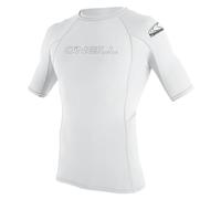 O'Neill Wetsuits Men's Basic Skins Short Sleeve Rash Guard, White, S