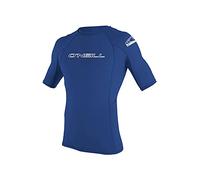 O'Neill Wetsuits Men's Basic Skins UPF 50+ Short Sleeve Rash Guard, Pacific, Large