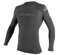 O'Neill Wetsuits Men's Men's Basic Skins Long Sleeve Guard Rash Vest, Graphite, XXL UK