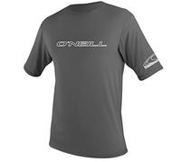 O'Neill Wetsuits Men's Men's Basic Skins Short Sleeve Sun Shirt Rash Vest, Graphite, L UK