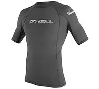 O'Neill Wetsuits Men's Men's Basic Skins Short Sleeve Sun Shirt Rash Vest, Graphite, M UK