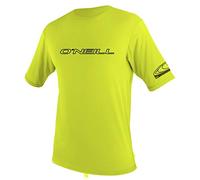 O'Neill Wetsuits Men's Men's Basic Skins Short Sleeve Sun Shirt Rash Vest, Lime, XXL UK
