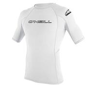 O'Neill Wetsuits Unisex Youth Youth Basic Skins Short Sleeve Rash Guard Shirt, White, 10 UK