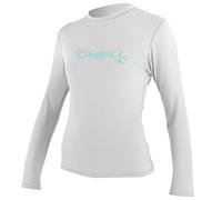 O'Neill Wetsuits Women's Basic Skins Long Sleeve Rash Vest, White, M UK