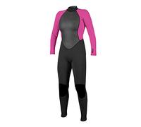 O'Neill Wetsuits Women's Reactor Ii 3/2mm Back Zip Full Wetsuit, Black/Berry, 12 UK