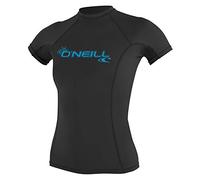 O'Neill Wetsuits Women's Wms Basic Skins Short Sleeve Rash Guard O'Neill UV Sun Protection Set-Black, Medium, M